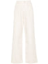 high-waisted straight-leg jeans